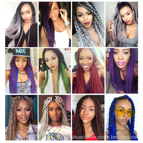 Custom Color Extensions Crochet For African Hair Expression Ombre Braids Easy Jumbo Braid Pre Stretched Synthetic Braiding Hair